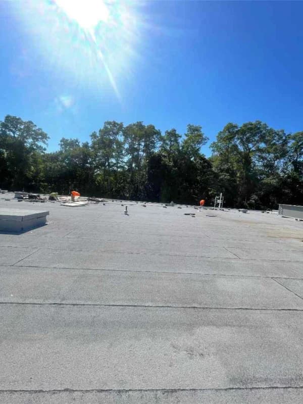 Commercial flat roofing project