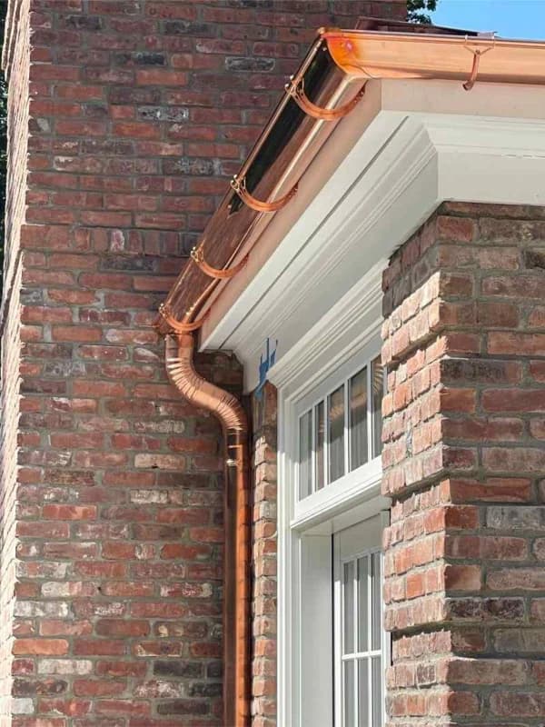 Copper gutter installation project