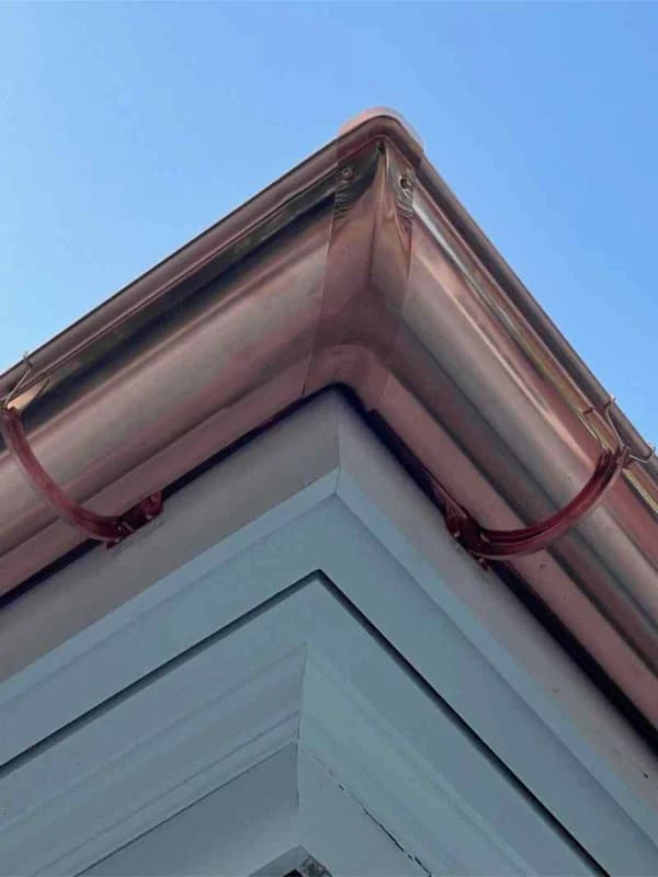 Residential copper gutter installation