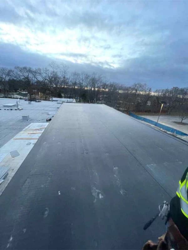 Completed residential flat roof