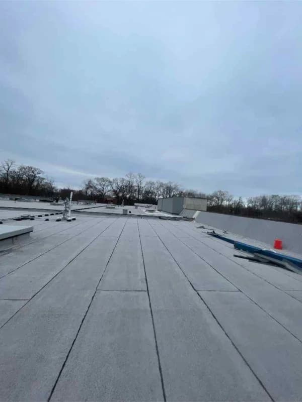 Completed flat roofing project