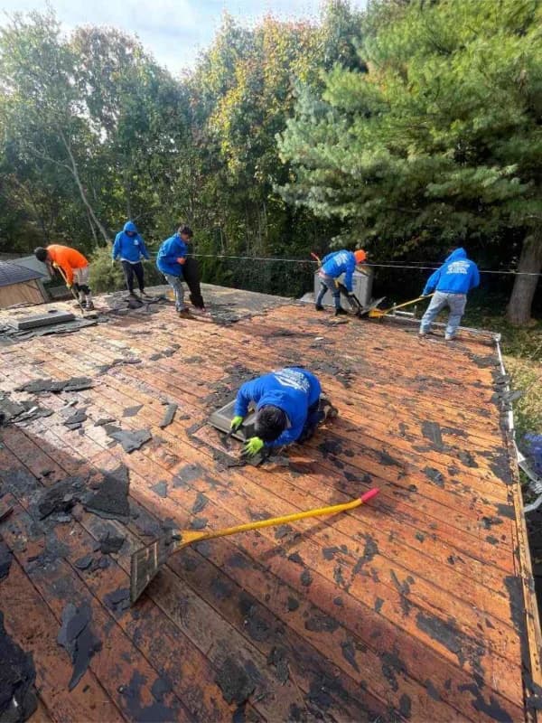 Flat roof tear-off project