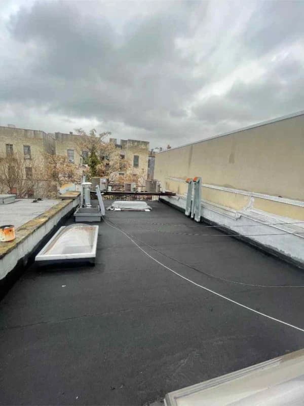 Flat roof with skylight