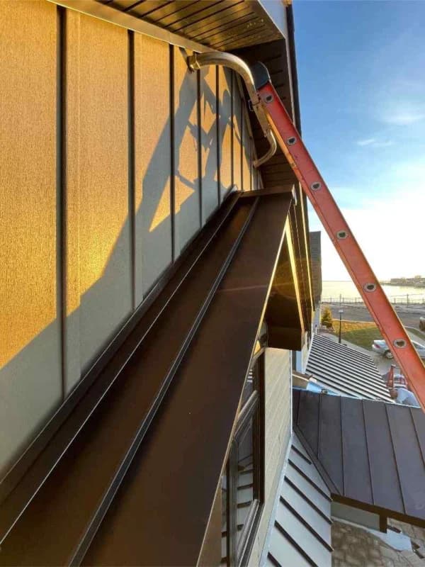 Metal roofing installation project